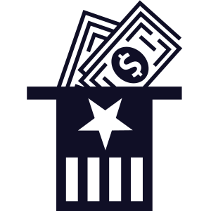 money in hat,; tax planning icon